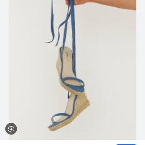Blue Strappy Espadrille Sandals